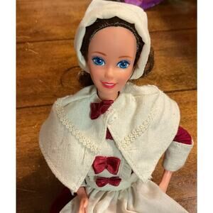 1994 Vintage Malaysia Mattel Barbie Doll Pilgrim Dress 60s Brunette Friendship